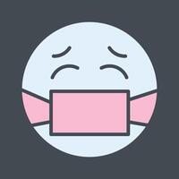 Face with Medical Mask Icon Design vector