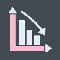 Chart Down Icon Design vector