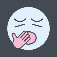 Yawning Face Icon Design vector