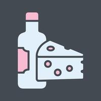 Wine and Cheese Icon Design vector