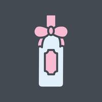 Wine Bottle with Bow Icon Design vector