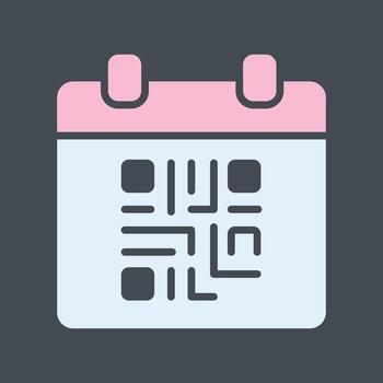 qr código calendario icono diseño vector