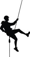 Climber Silhouette in Action vector