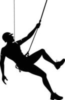Silhouette of an Adventurous Climber vector