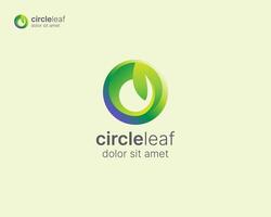 Abstract colorful circle with leaf logo vector