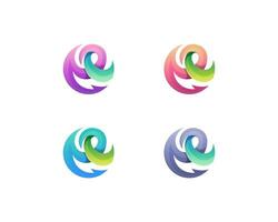Set of colorful abstract logo gradient vector