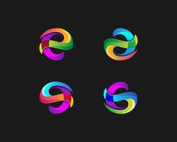 Set of creative colorful abstract logo vector