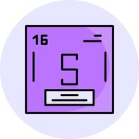 Sulfur Filled Circle Fill Style Icon vector