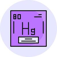 Mercury Filled Circle Fill Style Icon vector