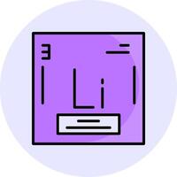 Lithium Filled Circle Fill Style Icon vector