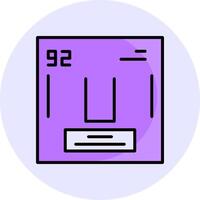Uranium Filled Circle Fill Style Icon vector