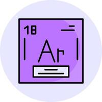 Argon Filled Circle Fill Style Icon vector
