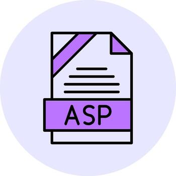 ASP Format Filled Circle Fill Style Icon vector