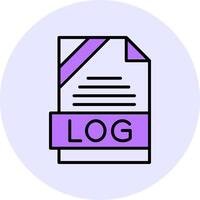 LOG Filled Circle Fill Style Icon vector