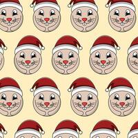 Rabbit cute with santa hat pattern background for wallpaper and etc, design template perfect for christmas vector