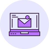 Mail Filled Circle Fill Style Icon vector