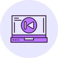 Skip backward Filled Circle Fill Style Icon vector
