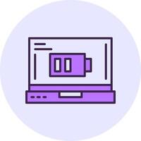 Battery Filled Circle Fill Style Icon vector