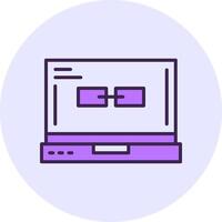 Link Filled Circle Fill Style Icon vector
