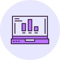 Chart Filled Circle Fill Style Icon vector