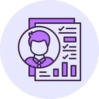 Assessment Filled Circle Fill Style Icon vector