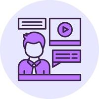 Interview Filled Circle Fill Style Icon vector