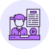 In-Person Interview Filled Circle Fill Style Icon vector