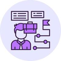 Career Path Filled Circle Fill Style Icon vector