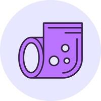 Toilet paper Filled Circle Fill Style Icon vector