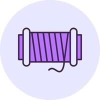 Thread spool Filled Circle Fill Style Icon vector