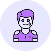 Sadness Filled Circle Fill Icon Style vector