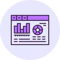 Mobile app analytics Filled Circle Fill Icon Style vector