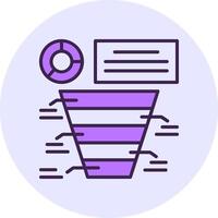 Funnel chart Filled Circle Fill Icon Style vector