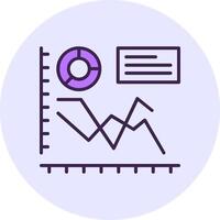 Line chart Filled Circle Fill Icon Style vector
