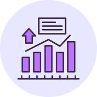 Bar chart Filled Circle Fill Icon Style vector