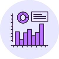 Histogram Filled Circle Fill Icon Style vector
