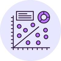 Scatter plot Filled Circle Fill Icon Style vector