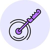 Pizza cutter Filled Circle Fill Style Icon vector