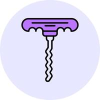 Corkscrew Filled Circle Fill Style Icon vector