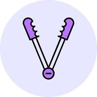 Tongs Filled Circle Fill Style Icon vector