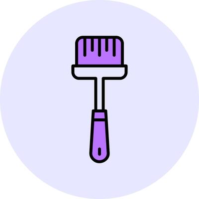Basting brush Filled Circle Fill Style Icon