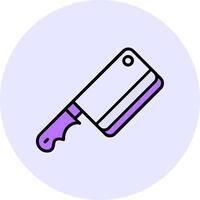 Butcher Knife Filled Circle Fill Style Icon vector
