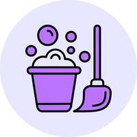 Cleaning Filled Circle Fill Style Icon vector