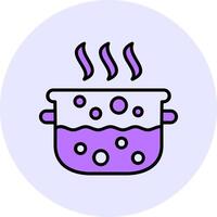 Water Boiling Filled Circle Fill Style Icon vector