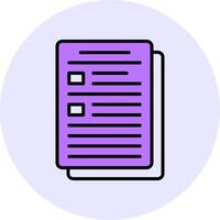 Document Filled Circle Fill Style Icon vector