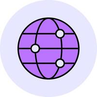 Global Filled Circle Fill Style Icon vector