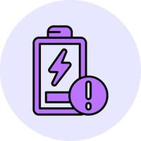 Battery Low Filled Circle Fill Style Icon vector