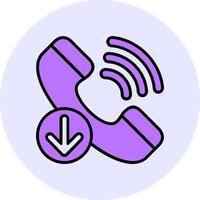 Incoming call Filled Circle Fill Style Icon vector