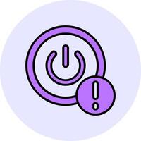 Power Filled Circle Fill Style Icon vector