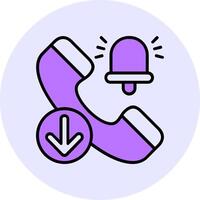 Ringing Filled Circle Fill Style Icon vector